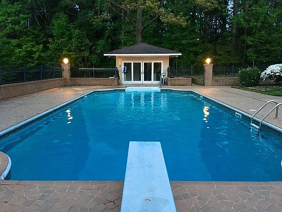 Pool lights at night!