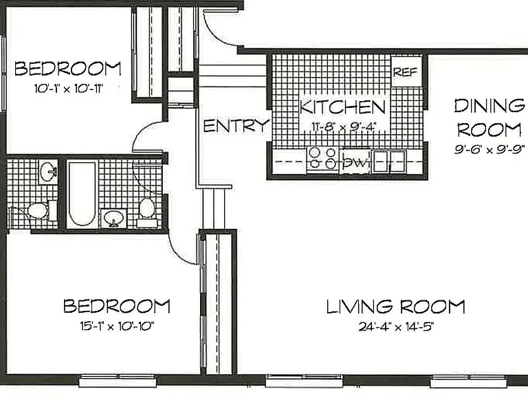 2 Bedroom, 1.5 Bath 2 Bedroom, 1.5 Bath