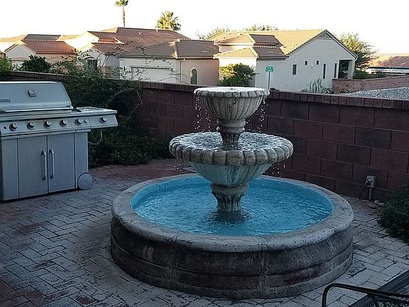 Fountain on rear patio