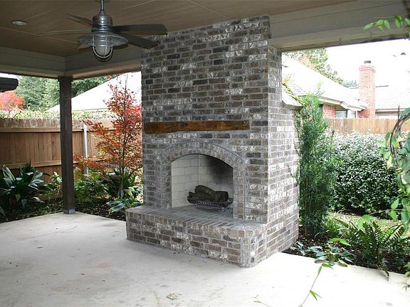 Fireplace on Back Covered Patio