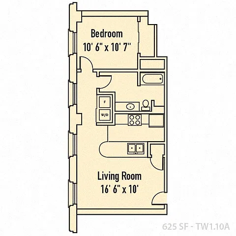 Floor plan One Bedroom A