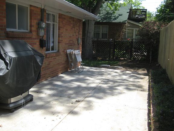 fenced in private patio