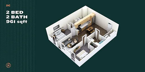 Floor plan Two Bed Two Bath C