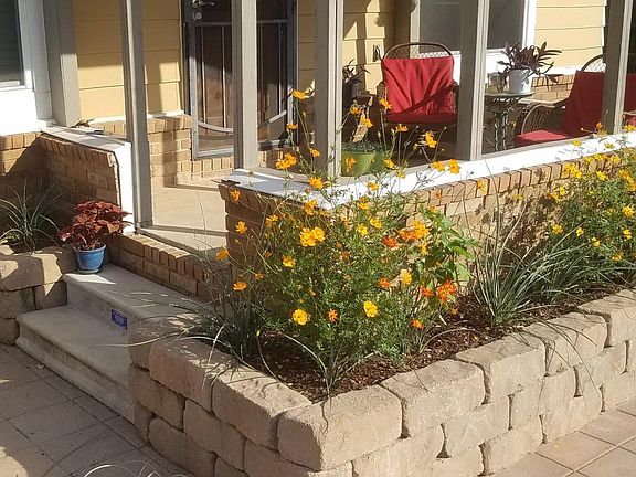 Raised porch at front door