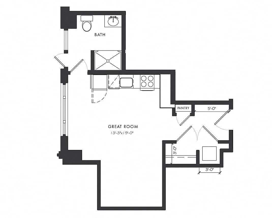 Floor plan Residence C - Studio