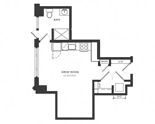Floor plan Residence C - Studio