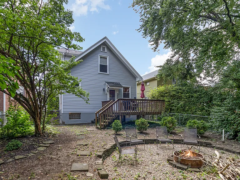 Back yard with fire pit