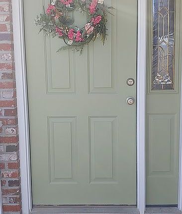 Freshly painted front door.