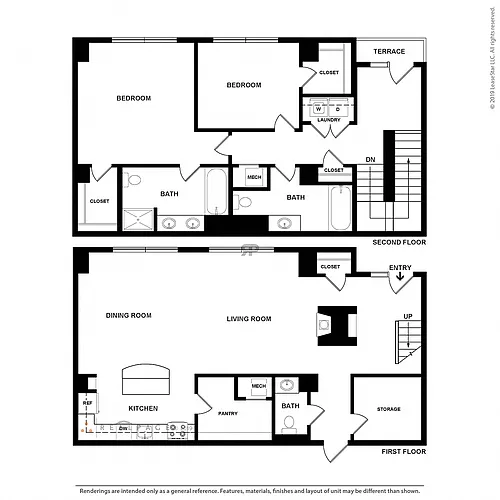 Floor plan E: B3T - Townhome