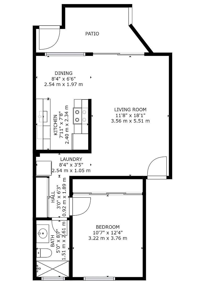 Floor plan 1X1