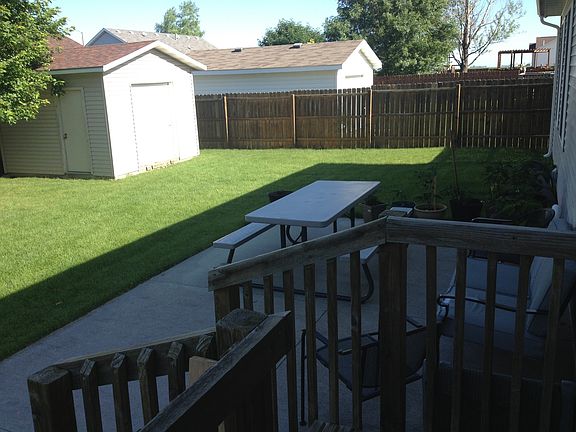 patio, fence and shed