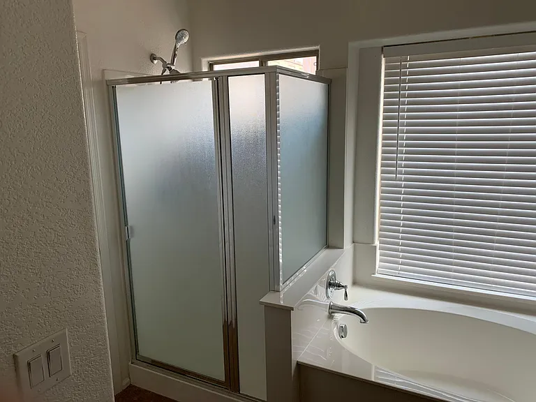 Master shower and tub