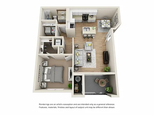 Floor plan 1X1 A1