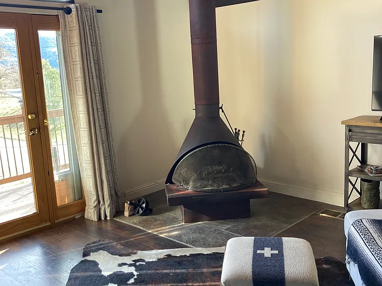 Wood burning fireplace