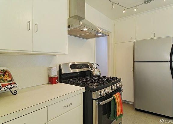 Stainless appliances in kitchen
