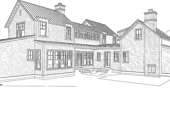 Complete builder plans available for this modern farmhouse with an attached garage and first floor m