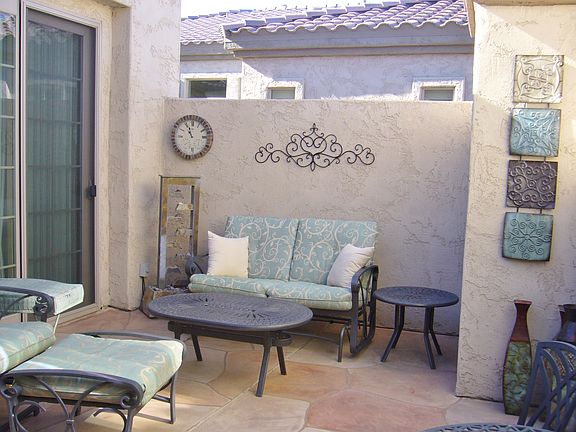 Water feature in courtyard.