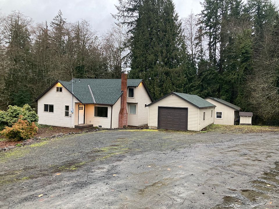 Home with detached garage.