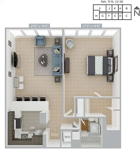 Floor plan A13-J-Premier