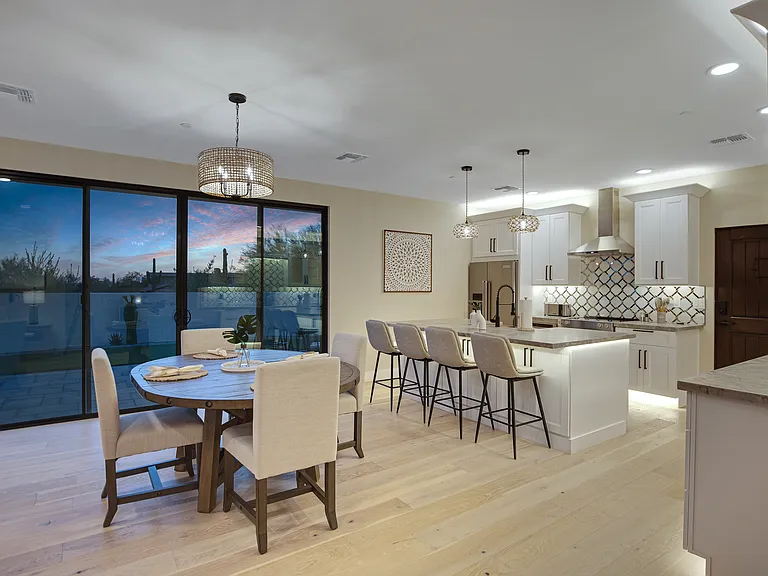 Dining/kitchen at sunset