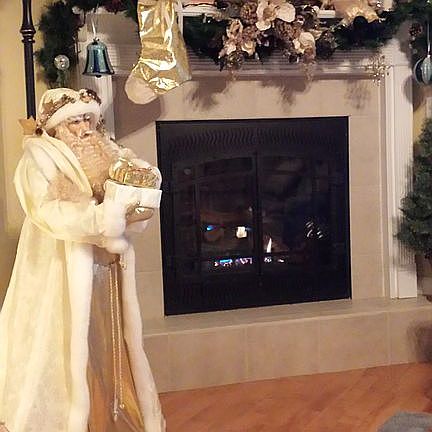 Christmas time by the firepl