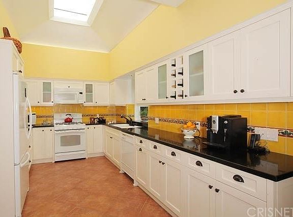 Kitchen with skylight.