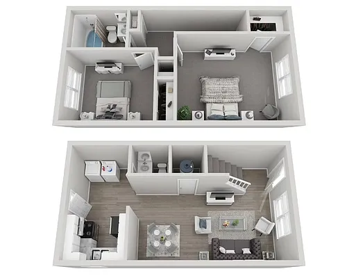 Floor plan 2 Bedroom Townhome