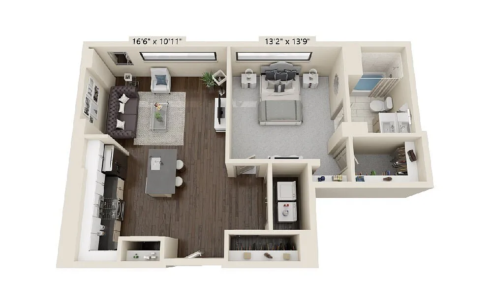Floor plan 1 bedroom 1 bath