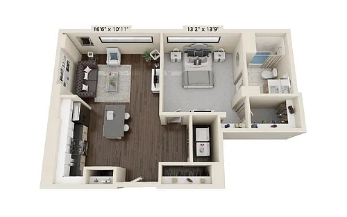 Floor plan 1 bedroom 1 bath