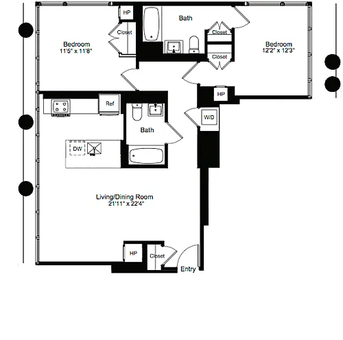 Floor plan Two Bedroom D 19