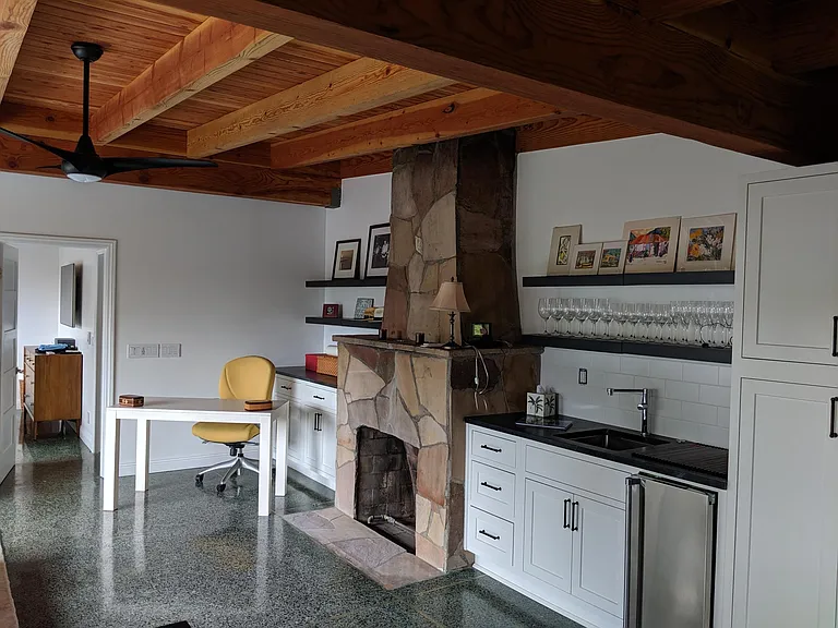Wet Bar on right with Ice Maker