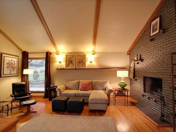 vaulted living room