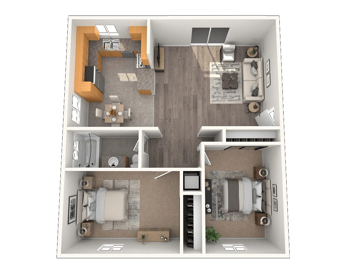 Floor plan 2 bed 1 bath