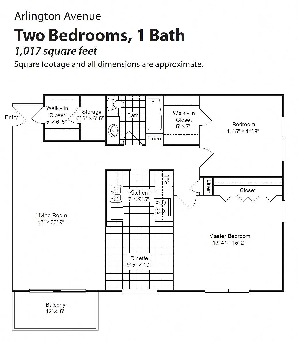 Floor plan Renovated 2 Bedroom 1 Bath