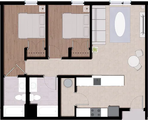 Floor plan 2 Bedroom