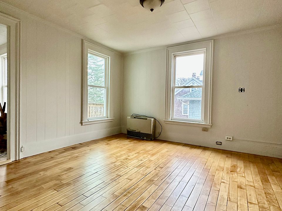 Living room with newly refinished original floors