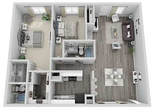 Floor plan 2 Bedroom, 2 Bathroom