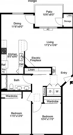 Indigo - Two Bedroom One Bath Indigo - Two Bedroom One Bath