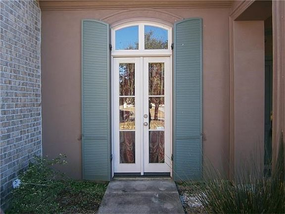 Real Shutters along the front of the home