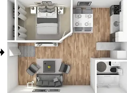 1 BR 3D Furnished 1 BR 3D Furnished
