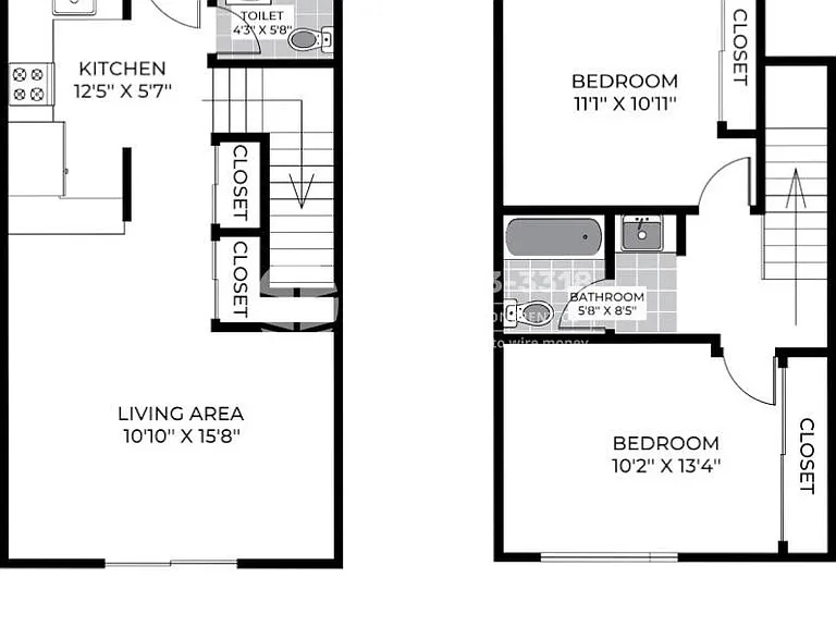 Floorplan - may have slight variation on the main floor kitchen but generally accurate.
