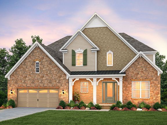 Brunswick Exterior 7 features Stone, Brick, Shakes and Covered Front Porch