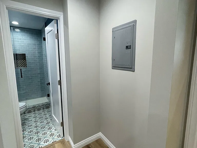 Wall opposite laundry room.