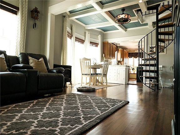 Newly finished hardwood floors with too many unique features to