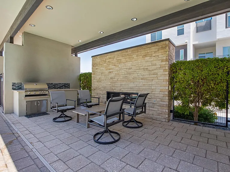Fireplace, bbq and fridge