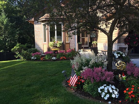 Lots of perennials in garden