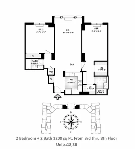 Floor plan 2 Bed 2 Bath