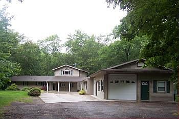 A view of the garages.