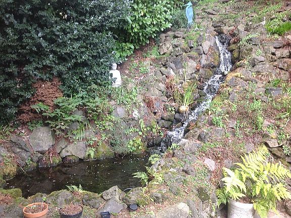 back yard waterfall