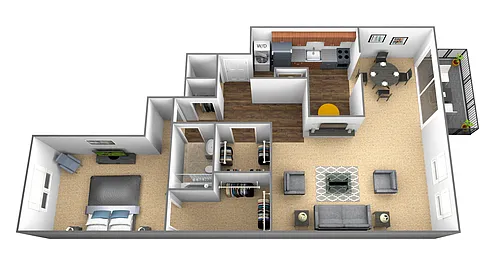 Floor plan 1 Bedroom 1 Bath